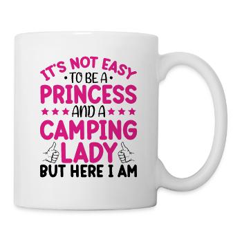Je Suis Une Princesse Et Une Dame De Camping - Mug blanc - blanc - Droite