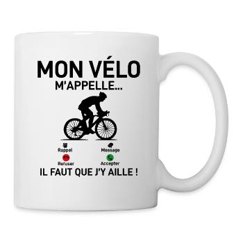 Mon Vélo M'appelle Cadeau Sport Cycliste - Mug blanc - blanc - Droite