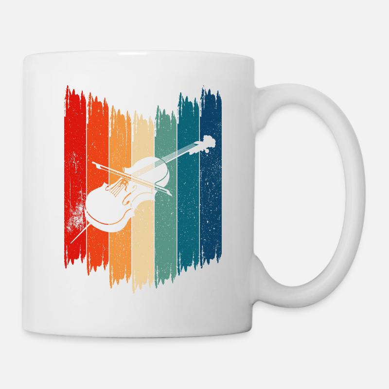 Violon Vintage Violoncelle Rétro Violoncelle - Mug blanc - blanc