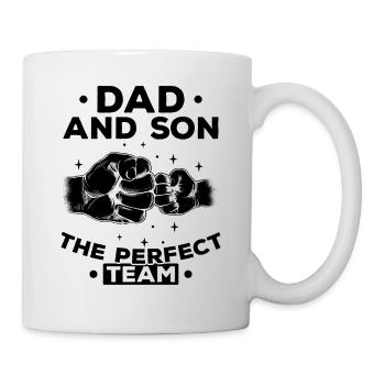 Papa und Sohn Das perfekte Team Alles Gute zum - Tasse - Weiß - Rechts