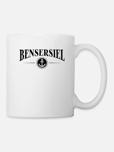 Anker und Seil - Nordseebad Bensersiel - Tasse - Weiß