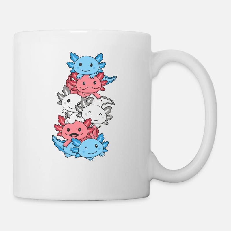 Drapeau transgenre Trans Pride LGBTQ Axolotl - Mug blanc - blanc