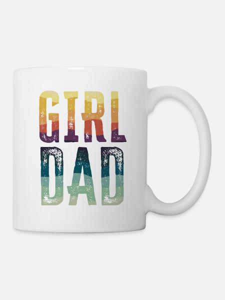 Retro Mädchen Papa Vatertag Geschenk - Tasse - Weiß