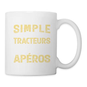 Un Mec Simple J'aime Les Tracteurs Et Les Apéros - Mug blanc - blanc - Droite