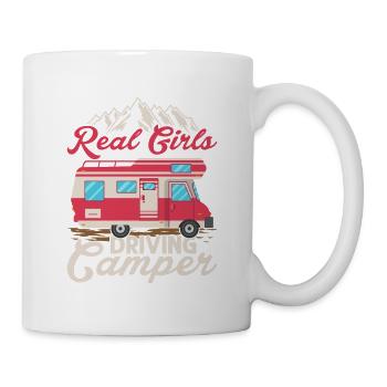 Real Girls Driving Camper Outdoor Camping - Mug - white - Right