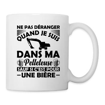 Pelleteuse Et Bière - Mug blanc - blanc - Droite