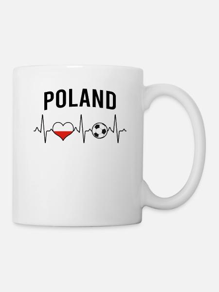 Polen Fußball Herzschlag - Tasse - Weiß