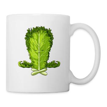 Funny Salad Meditating Lettuce - Mug - white - Right