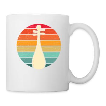 Biwa Asian RETRO Instrument à cordes - Mug blanc - blanc - Droite