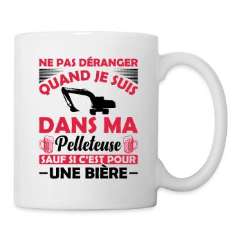 Pelleteuse Et Bière - Mug blanc - blanc - Droite