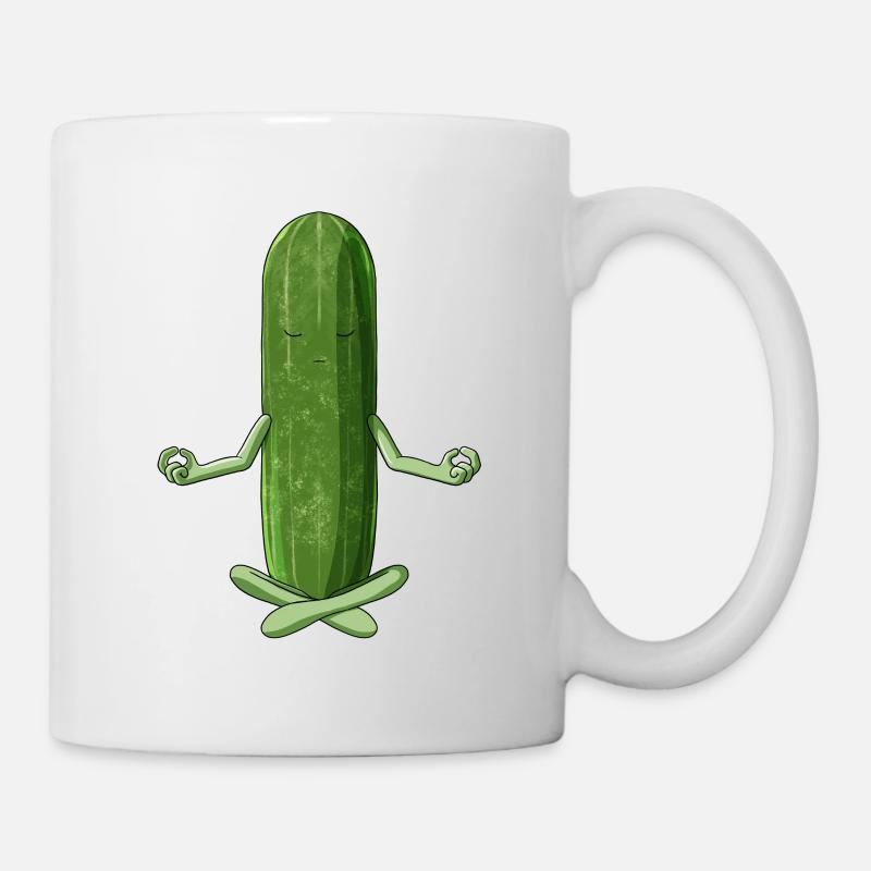 Fun Yoga Légume Méditation Concombre - Mug blanc - blanc