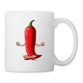 Funny Yoga Hot Chili Vegetable Meditating Jalapeno - Mug - white - Right