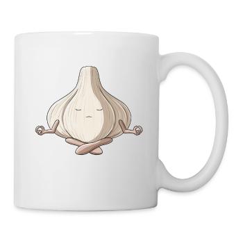 Drôle de yoga Gousse d’ail Méditant l’ail - Mug blanc - blanc - Droite