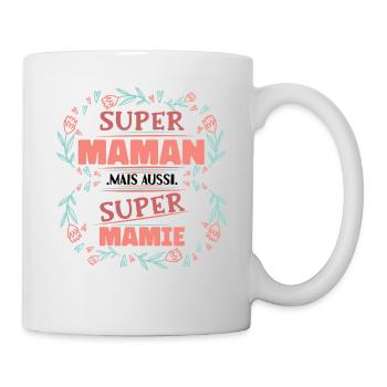 Super Maman Super Mamie Cadeau Future Grand Mère - Mug blanc - blanc - Droite