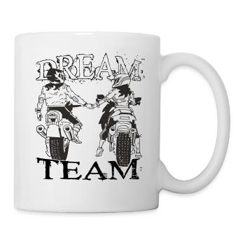 Nous sommes une équipe de rêve. Partenaire Tshirt Motorcycle - Mug blanc - blanc - Droite