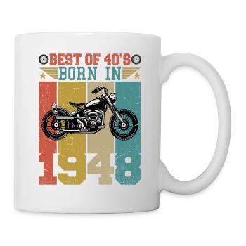 Le meilleur des années 40 né en 1948 Moto vintage - Mug blanc - blanc - Droite