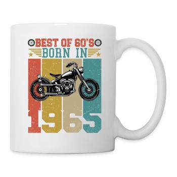 Best Of The 60's Geboren 1965 Vintage Motorrad - Tasse - Weiß - Rechts