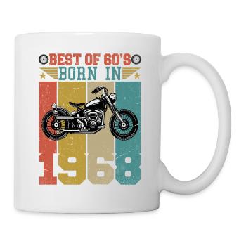 Best Of The 60's Geboren 1968 Vintage Motorrad - Tasse - Weiß - Rechts