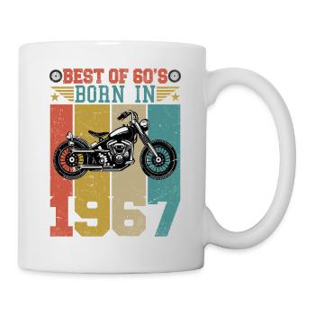 Best Of The 60's Geboren 1967 Vintage Motorrad - Tasse - Weiß - Rechts
