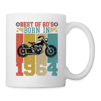 Best Of The 60's Geboren 1964 Vintage Motorrad - Tasse - Weiß - Rechts