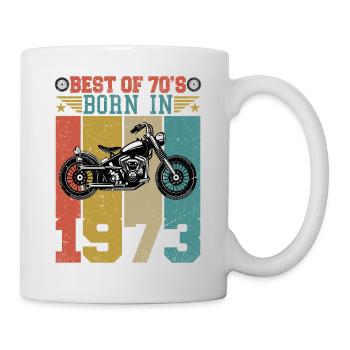 Best Of The 70's Geboren 1973 Vintage Motorrad - Tasse - Weiß - Rechts