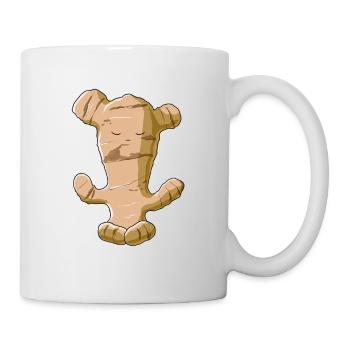 Funny Yoga Vegetable Meditating Ginger - Mug - white - Right
