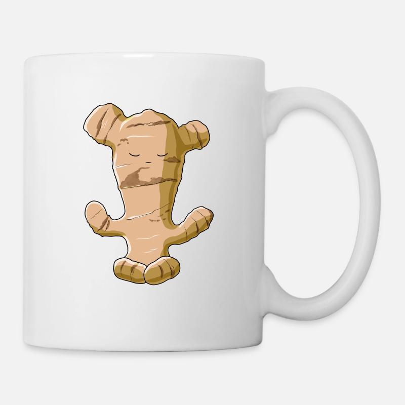 Lustiges Yoga Ingwerwurzel Meditierende Ingwer - Tasse - Weiß