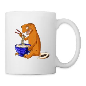 Japanische Anime Eidechse Ramen Nudeln Kronengecko - Tasse - Weiß - Rechts