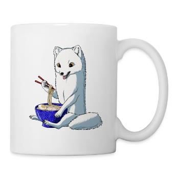 Japanischer Schneefuchs Ramen Nudeln Polarfuchs - Tasse - Weiß - Rechts