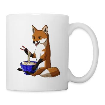 Japanischer Kawaii Fuchs Ramen Nudeln Rotfuchs - Tasse - Weiß - Rechts