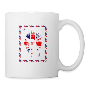 | de timbres Union Jack | du drapeau britannique Reine Lizzy - Mug blanc - blanc - Droite