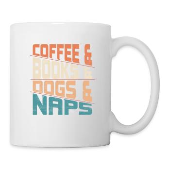 Coffee & Books And Dogs & Naps Caffeinated Dog Lo - Tasse - Weiß - Rechts