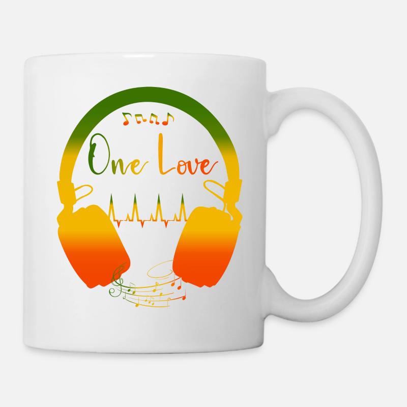 Reggae One Love - Headset design - Tasse - Weiß
