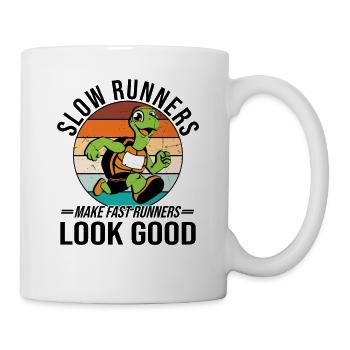 Coureurs de marathon en course semi-marathon - Mug blanc - blanc - Droite