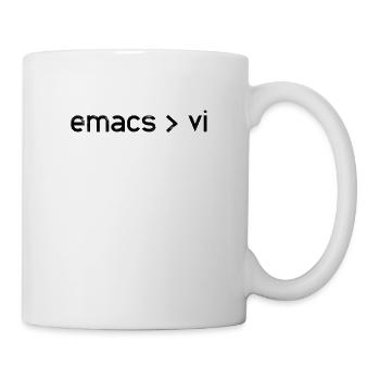 Emacs > Vi - Computer Programmer Developer - Mug - white - Right