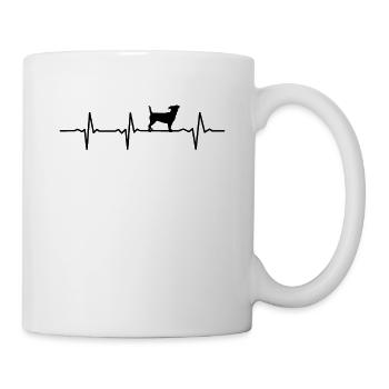 Jack Russel dog lover heartbeat Idée cadeau - Mug blanc - blanc - Droite