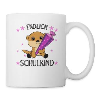 Erdmännchen Schule Einschulung Kita 2021 Schulkind - Tasse - Weiß - Rechts