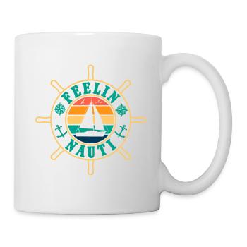 Feelin Nauti Je sens voilier nautique - Mug blanc - blanc - Droite
