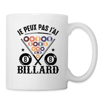 Ich kann kein Billard haben - Tasse - Weiß - Rechts