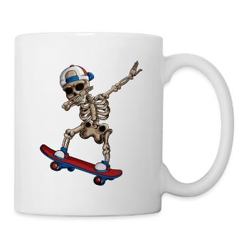 Skateboard Skating Skeleton fait danser le dabbing - Mug blanc - blanc - Droite