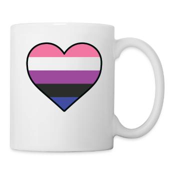 Cœur LGBT - Fluide sexuel LGBTQIA - Mug blanc - blanc - Droite