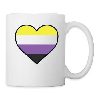 LGBT-Herz - LGBTQIA Non Binary - Tasse - Weiß - Rechts