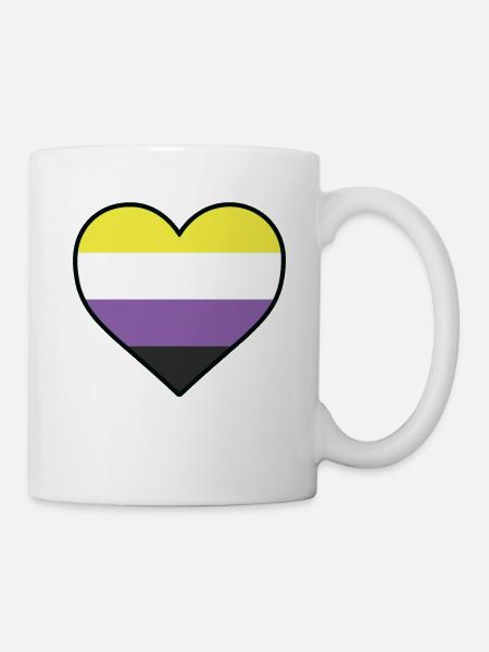 LGBT-Herz - LGBTQIA Non Binary - Tasse - Weiß