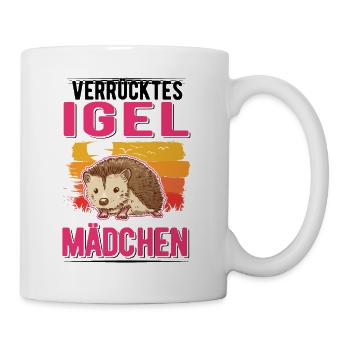 Verrücktes Igel Mädchen Stacheligel - Tasse - Weiß - Rechts