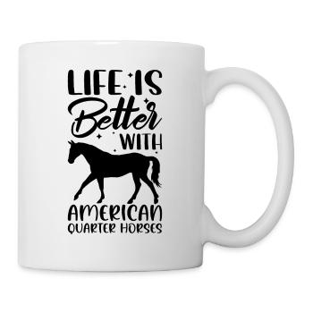 La vie est meilleure Quarter Horses américain - Mug blanc - blanc - Droite