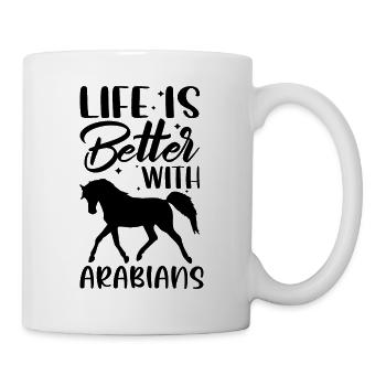 La vie est meilleure chevaux arabes - Mug blanc - blanc - Droite