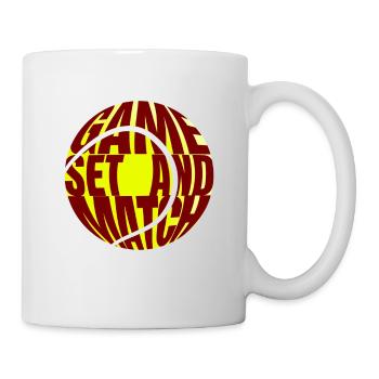 Game Set and Match - witziger Tennis Spruch - Tasse - Weiß - Rechts