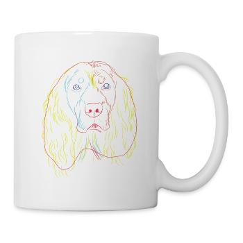 Bunter Hund Epagneul Picard - Tasse - Weiß - Rechts