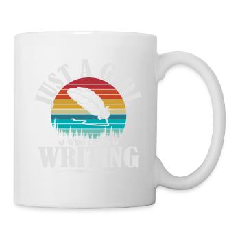 Retro Nur ein Mädchen, das es liebt, lustig zu schreiben - Tasse - Weiß - Rechts