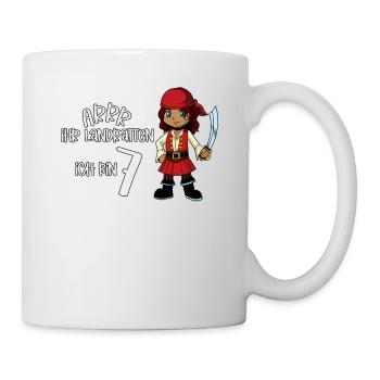 Geburtstagsshirt Pirat - 7 Geburtstag Mädchen - Tasse - Weiß - Rechts